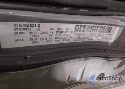 2020 Dodge Durango Gt Plus Awd z USA, uszkodzony, nr VIN 1C4RDJDG9LC220121